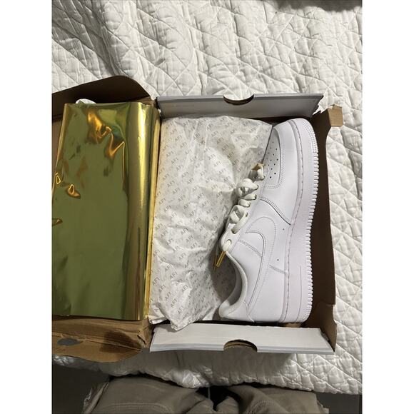 Custom Air Force 1 Golden Swag White Low/Air Force 1 Custom Shoes NEW IN BOX 10 - Picture 1 of 14
